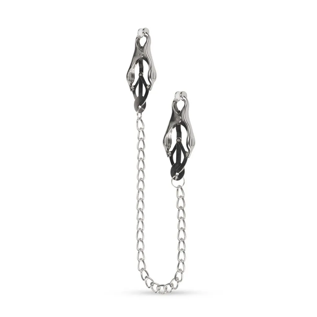 Easytoys Fetish Collection - Japanese Clover Clamps with Chain Zilver (1 stuk)
