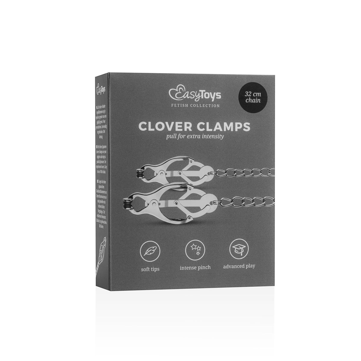 Easytoys Fetish Collection - Japanese Clover Clamps with Chain Zilver (1 stuk) - image 4