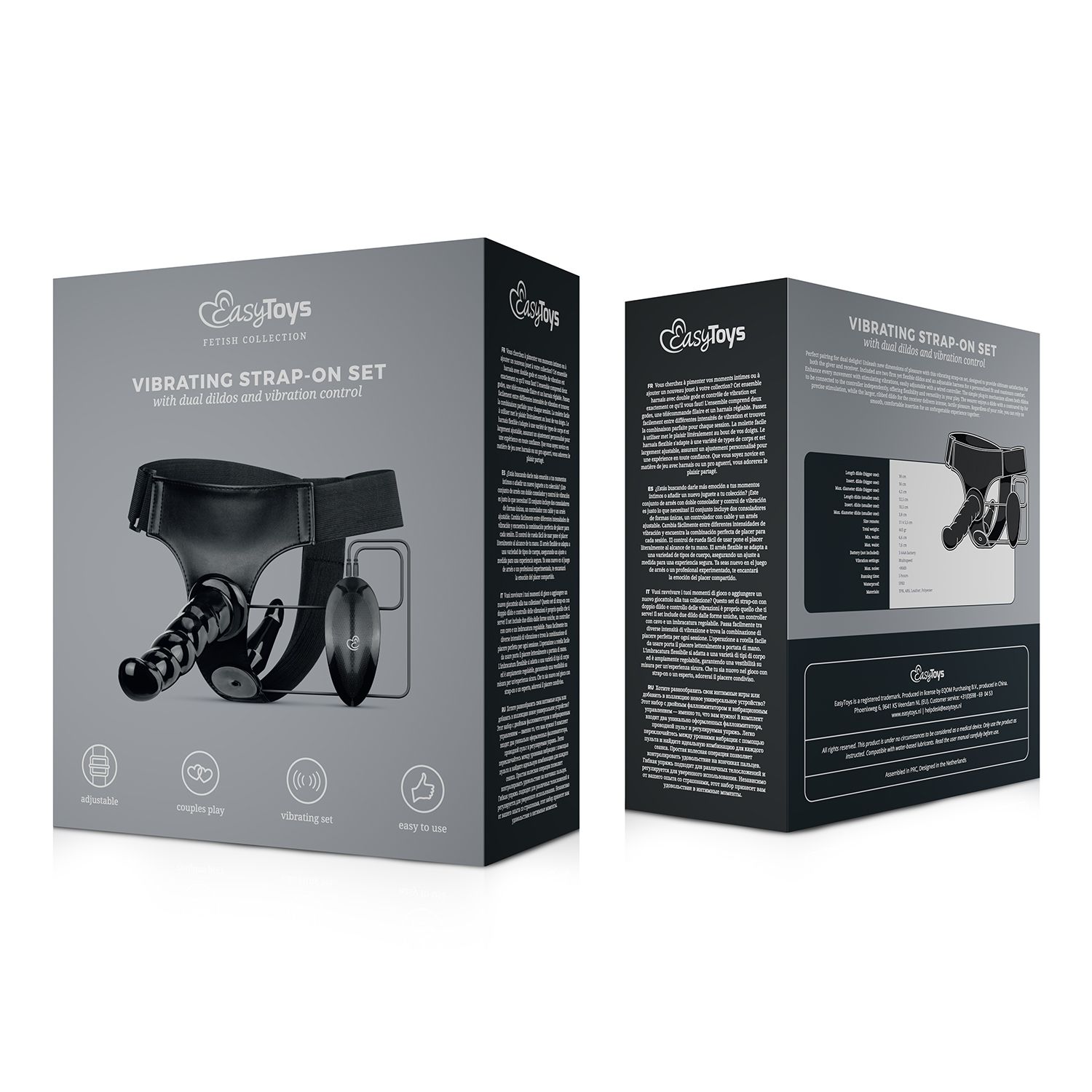 Easytoys Fetish Collection - Strap-On with Vibrating Dildo and Remote Zwart (1 stuk) - image 6