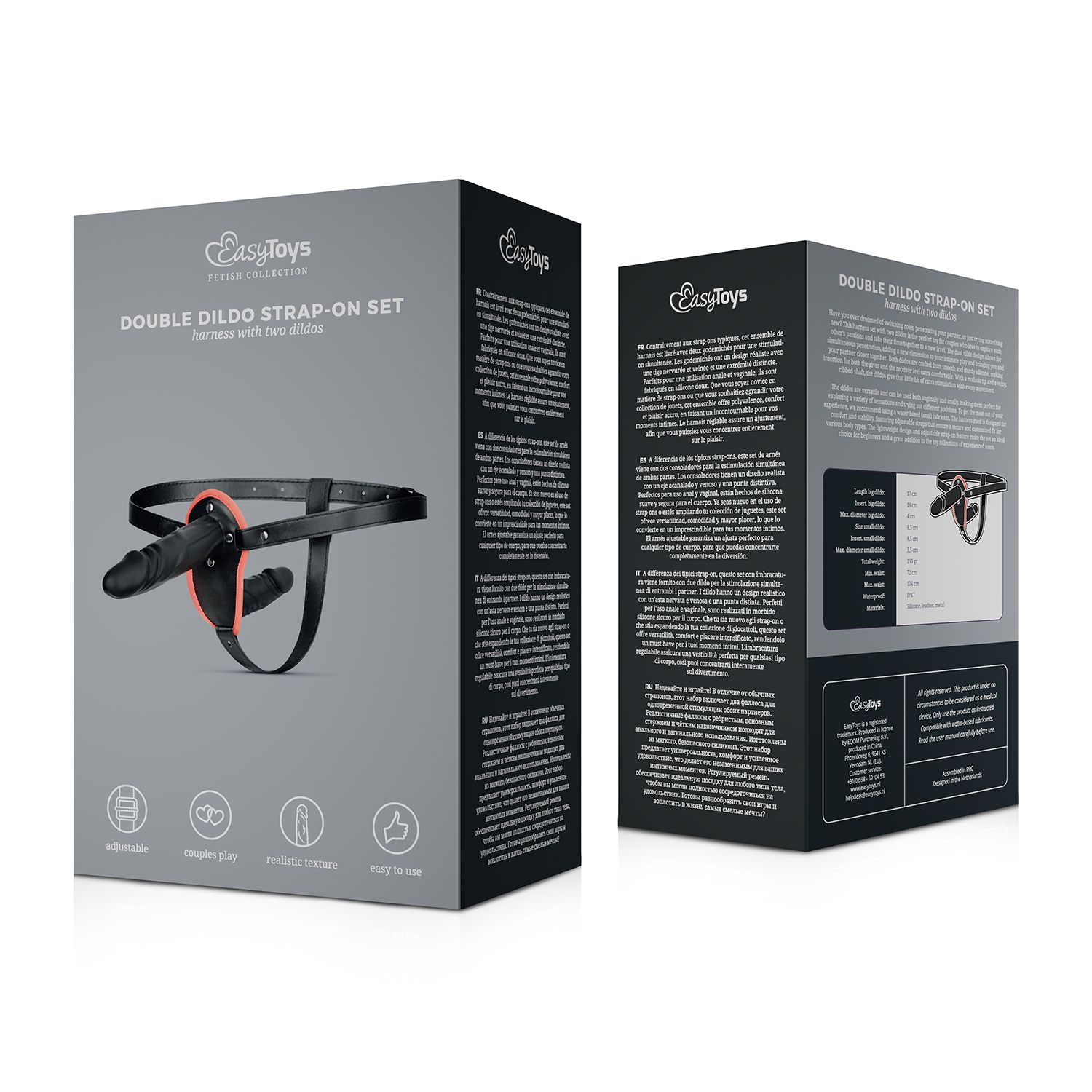 Easytoys Fetish Collection - Strap-On with Double Dildo Zwart (1 stuk) - image 5
