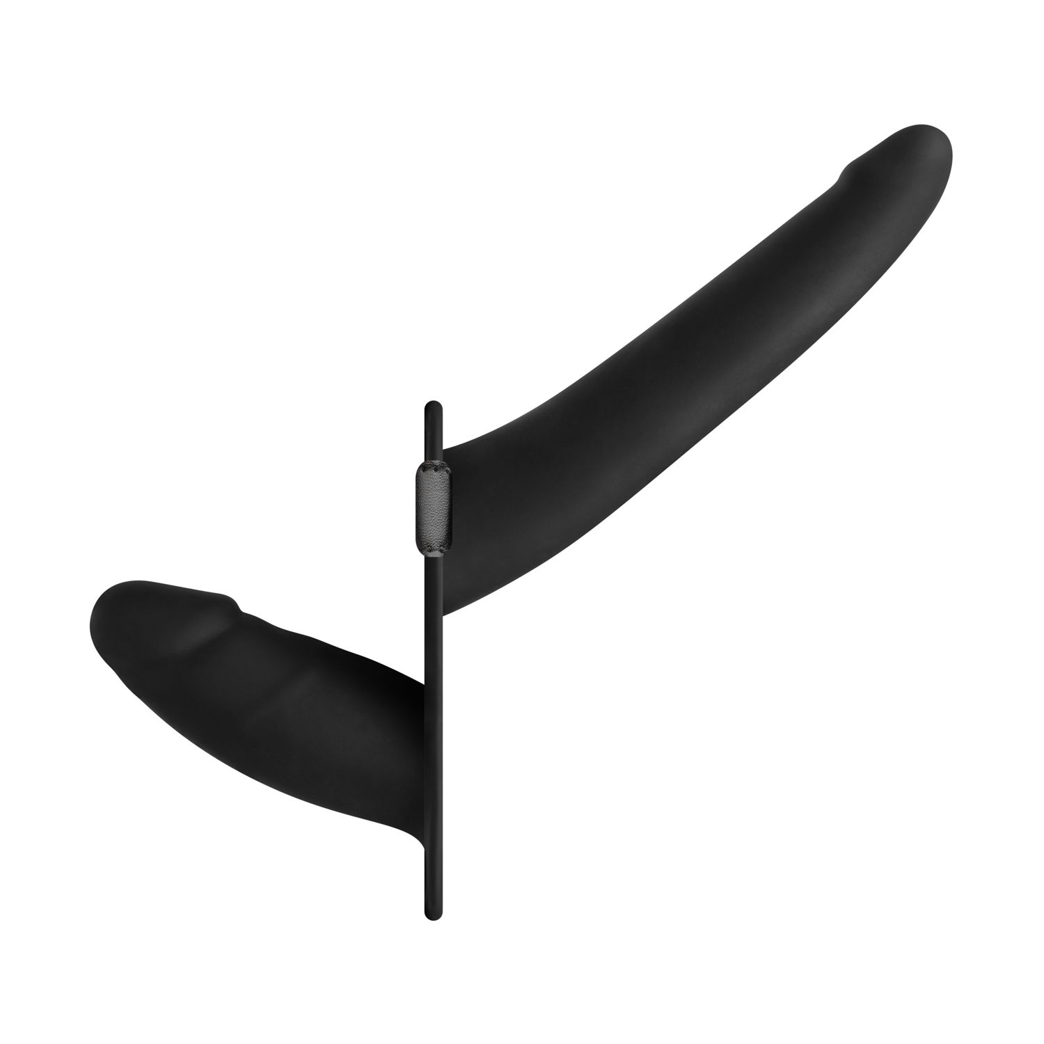 Easytoys Fetish Collection - Strap-On with Double Dildo with PU Strap Zwart (1 stuk)