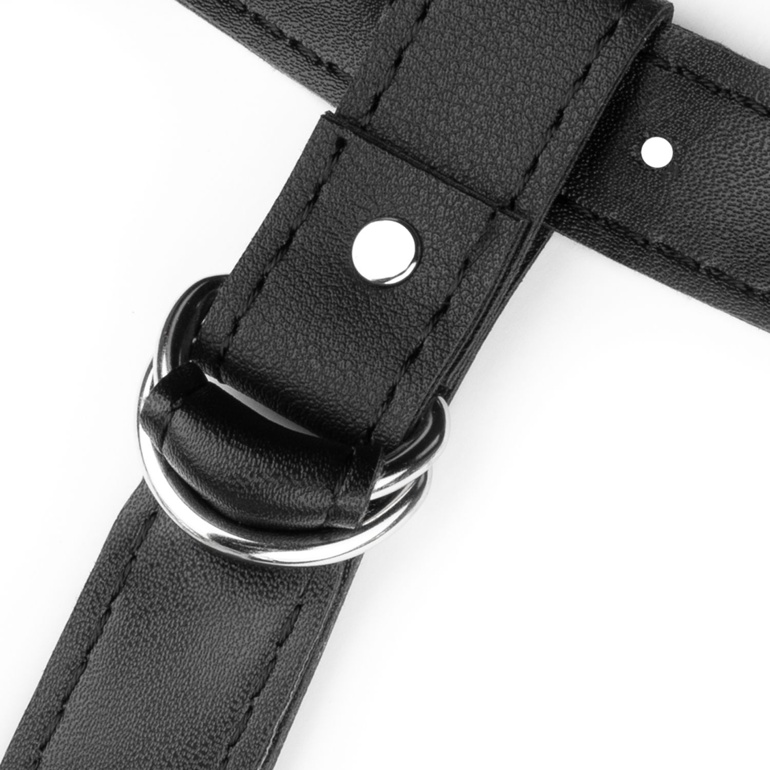 Easytoys Fetish Collection - Strap-On with Double Dildo with PU Strap Zwart (1 stuk) - image 3