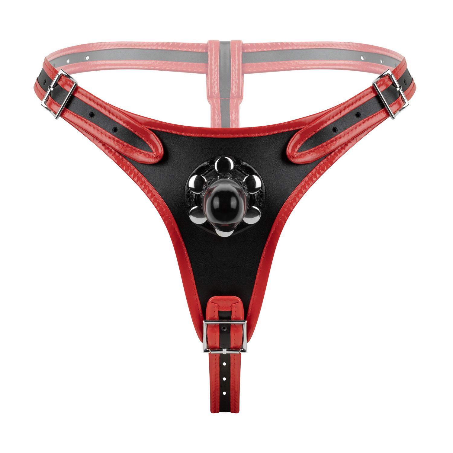 Easytoys Fetish Collection - Triple Dildo Strap-On Harness Zwart (1 stuk)