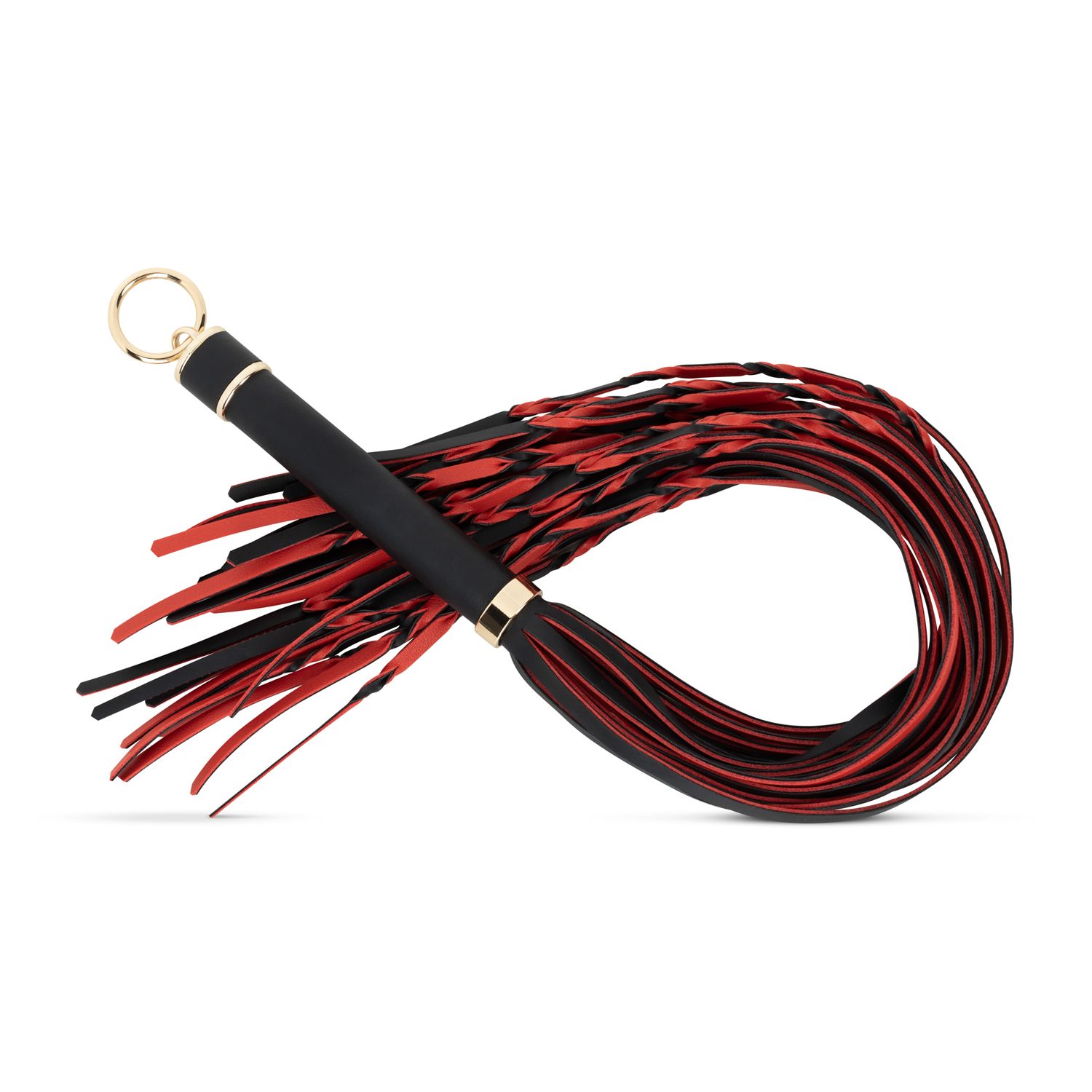 Easytoys Fetish Collection - Crimson Braided Flogger Zwart, Rood (1 stuk)