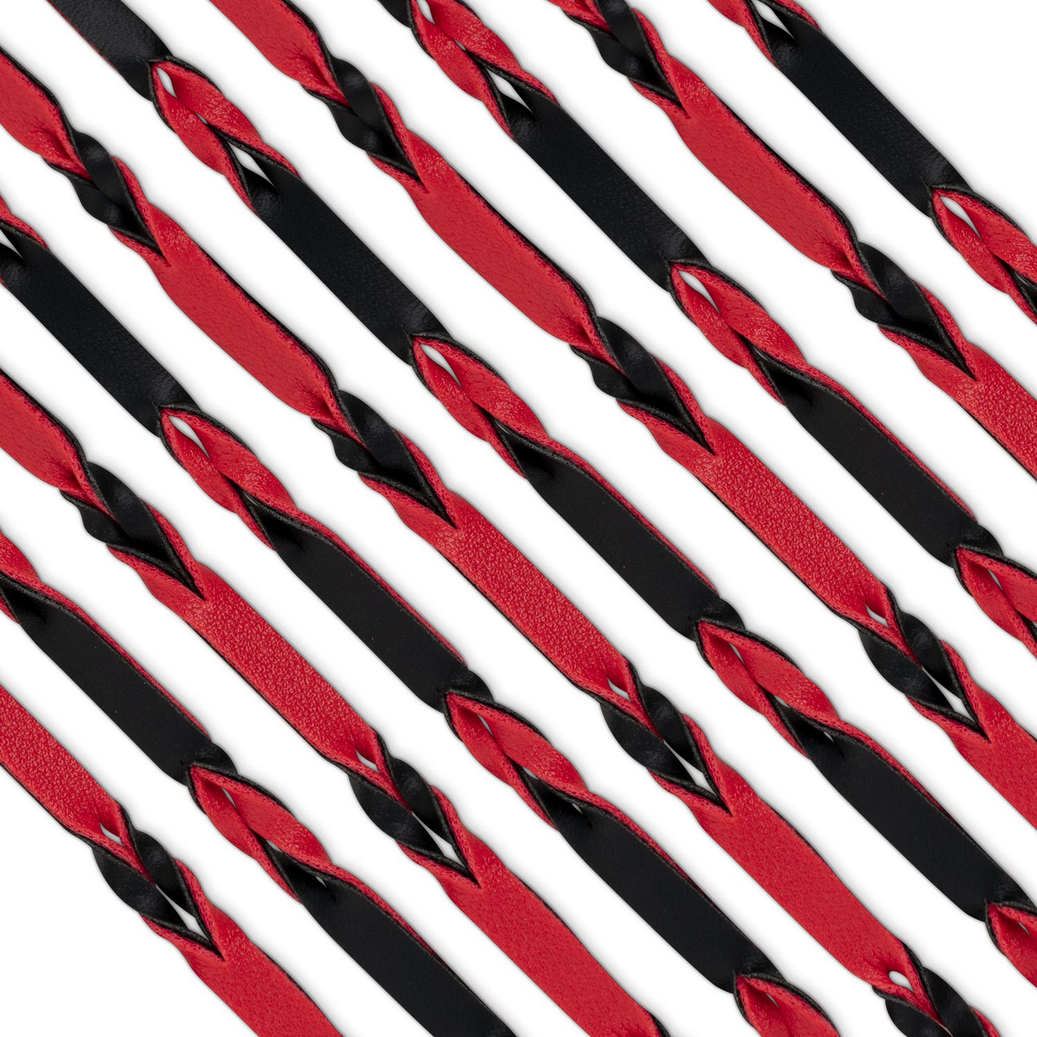 Easytoys Fetish Collection - Crimson Braided Flogger Zwart, Rood (1 stuk) - image 4