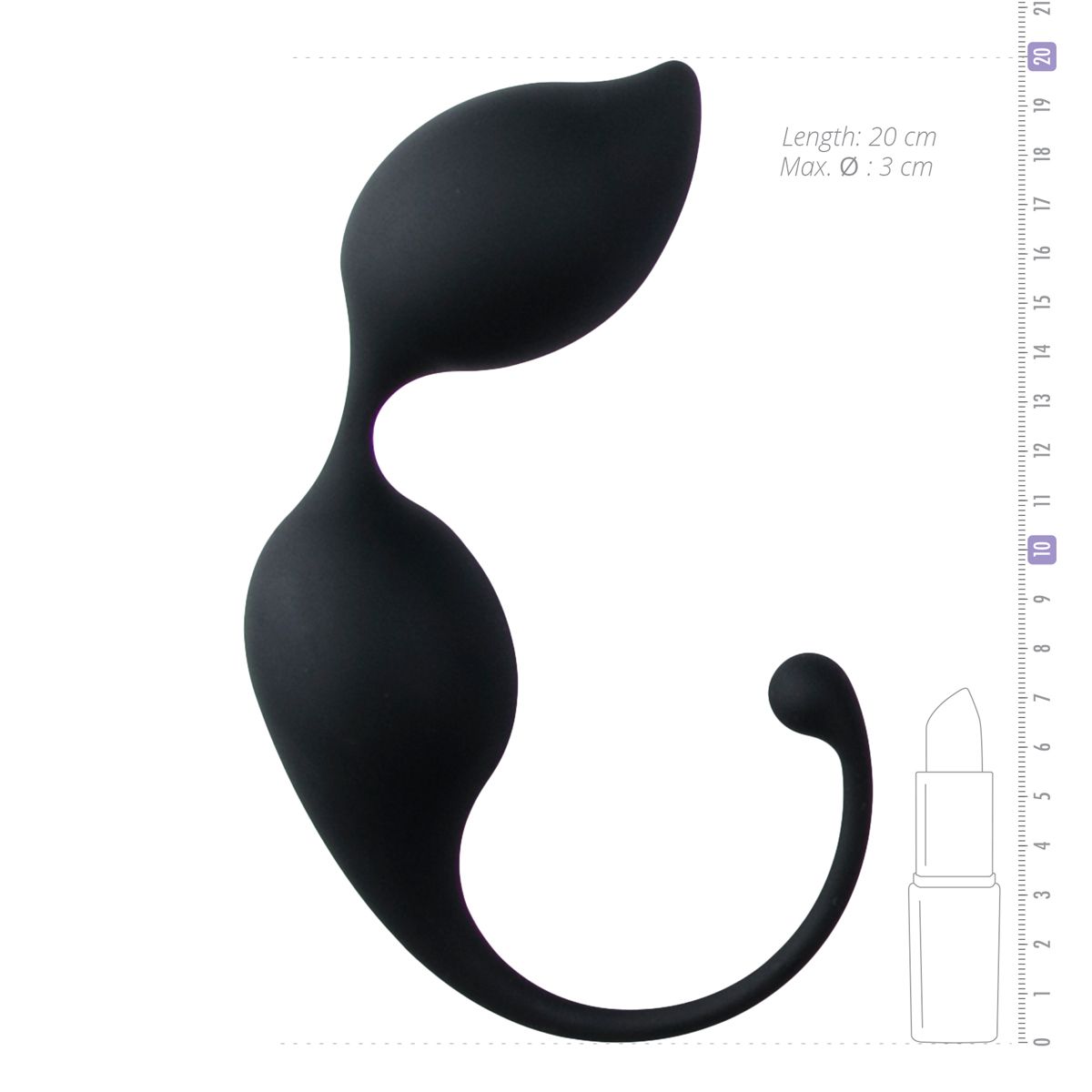 Easytoys Geisha Collection - Curved Kegel Balls Zwart (1 stuk) - image 3
