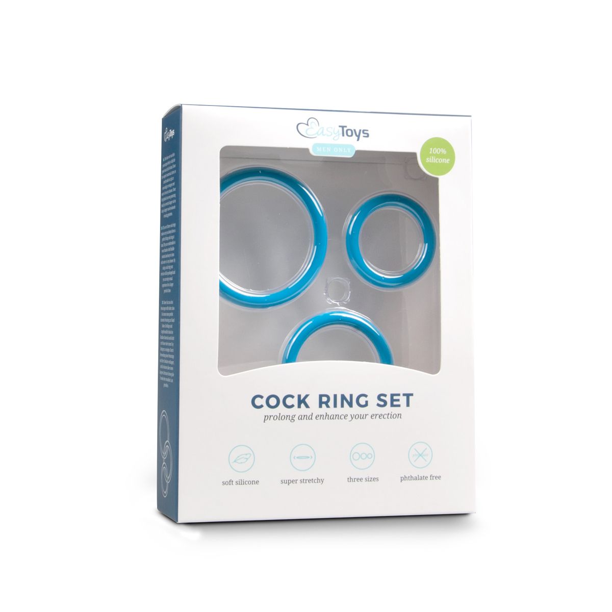 Easytoys Men Only - Three Size Cockring Set Blauw (1 stuk)