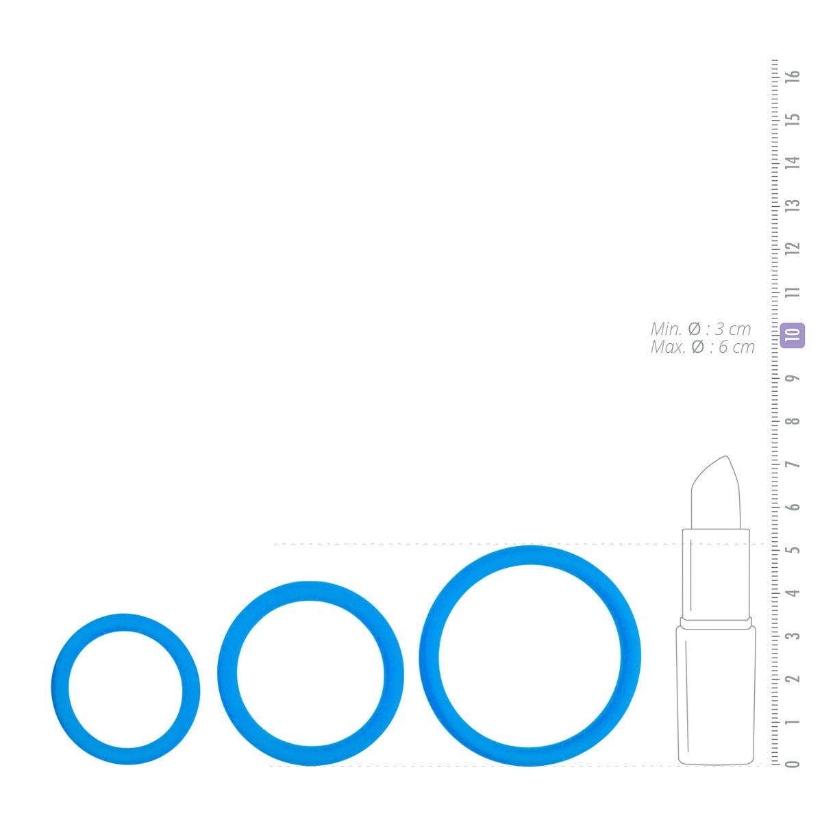 Easytoys Men Only - Three Size Cockring Set Blauw (1 stuk) - image 2