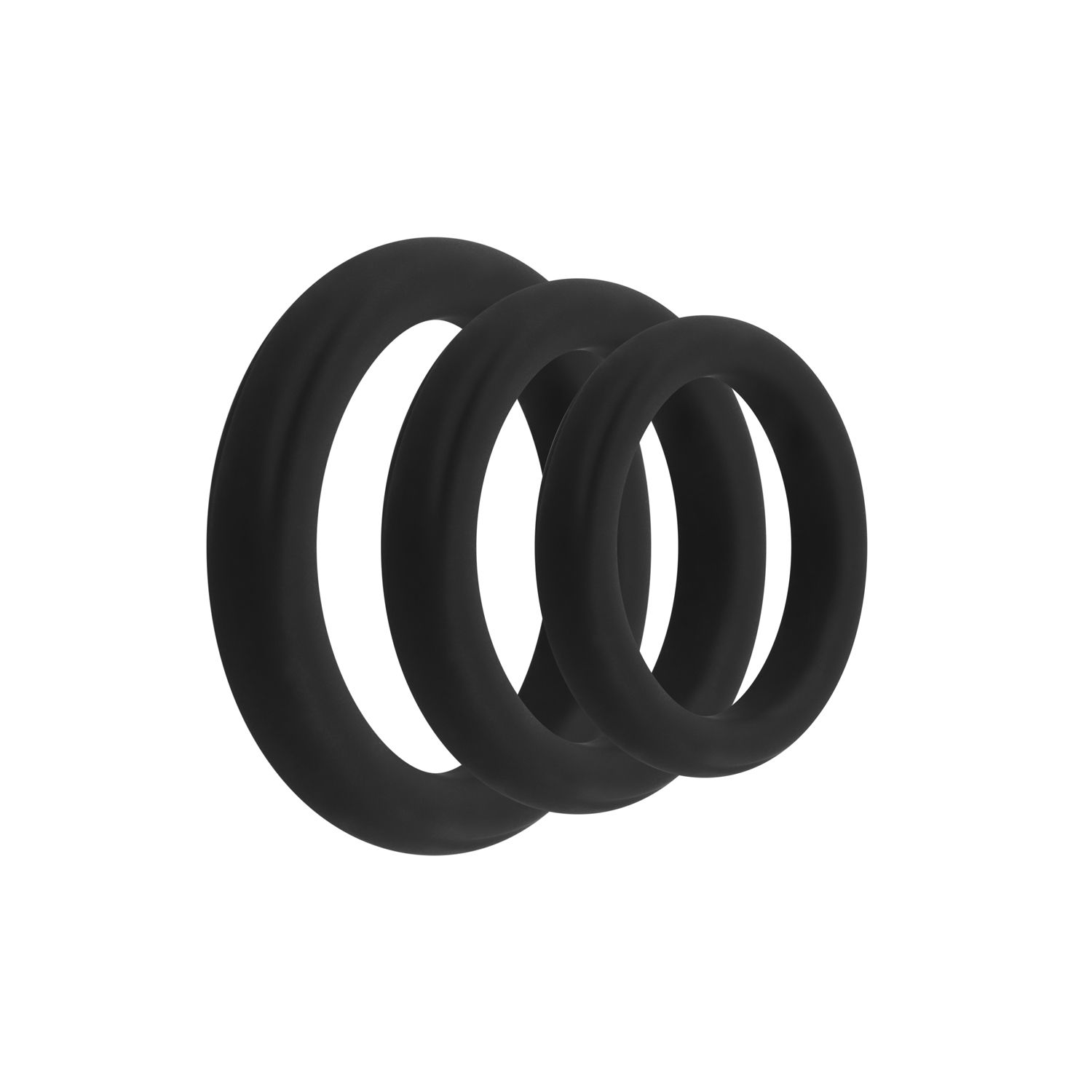 Easytoys Men Only - Silicone Cock Ring 3-Piece Set Zwart (1 stuk) - image 3