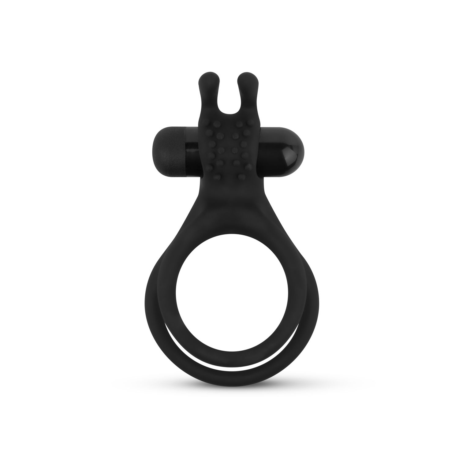 Easytoys Men Only - Share Ring Double Vibrating Cock Ring with Rabbit Ears Zwart (1 stuk) - image 3