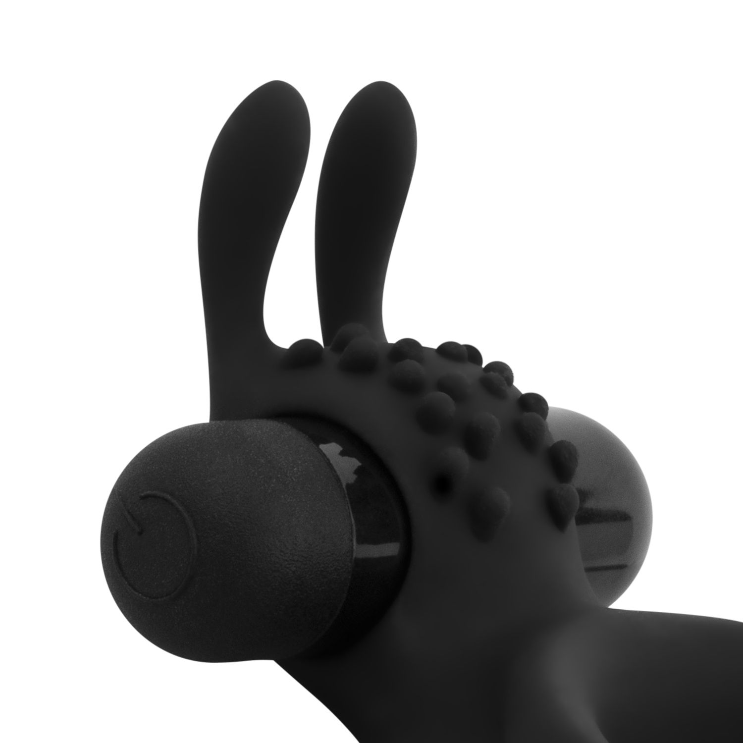 Easytoys Men Only - Share Ring Double Vibrating Cock Ring with Rabbit Ears Zwart (1 stuk) - image 6