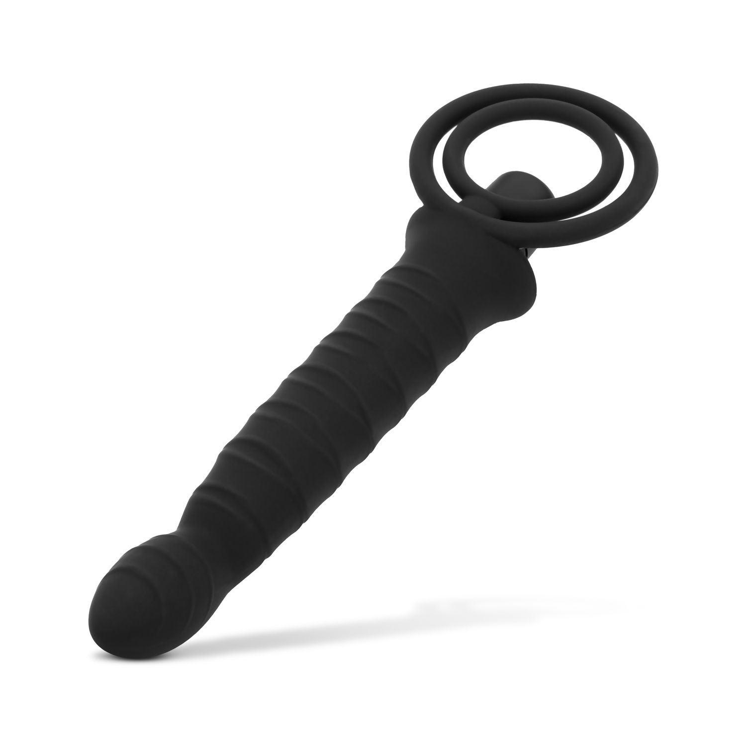 Easytoys Fetish Collection - Cockring with Vibrating Dildo with Bullet Zwart (1 stuk) - image 4