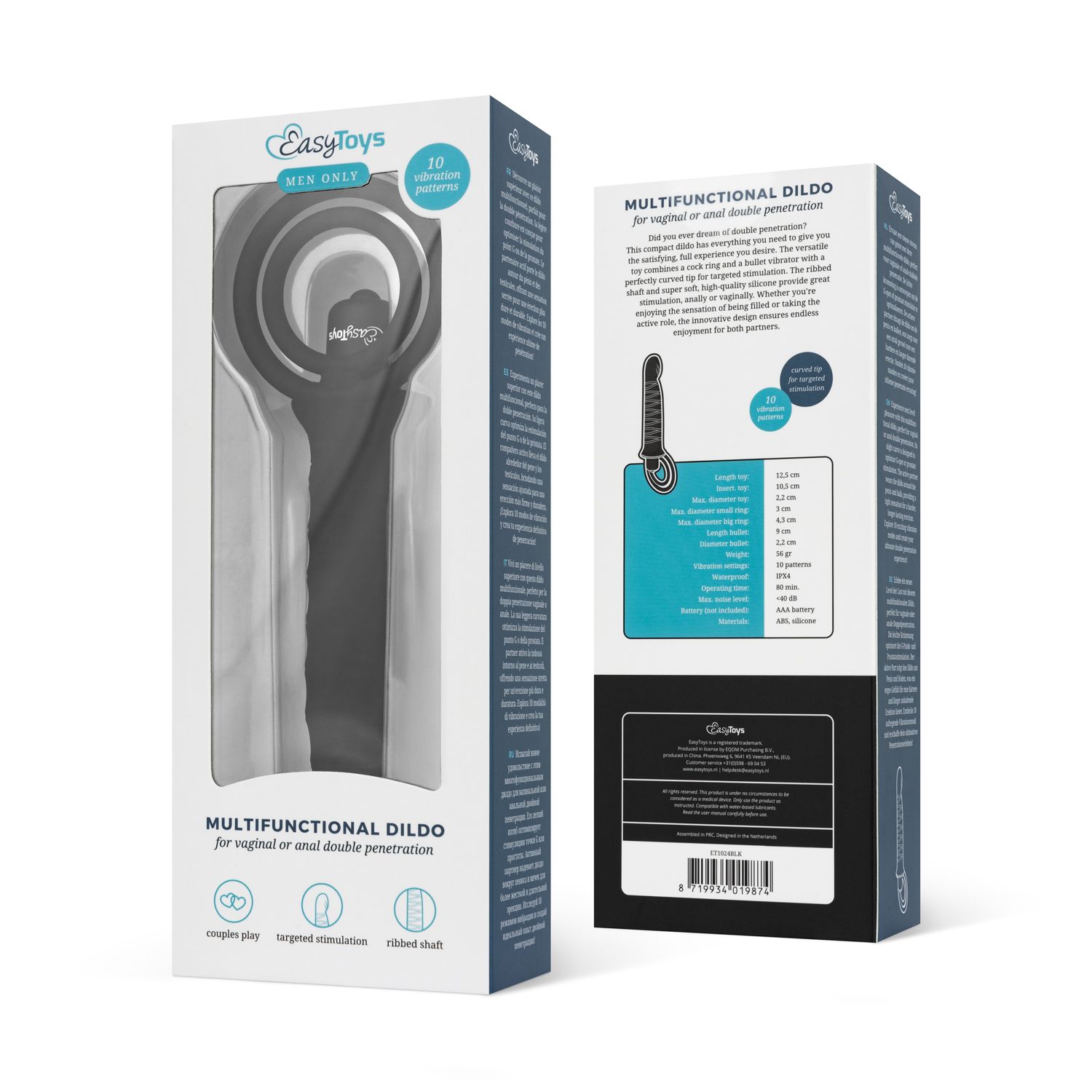 Easytoys Fetish Collection - Cockring with Vibrating Dildo with Bullet Zwart (1 stuk) - image 6