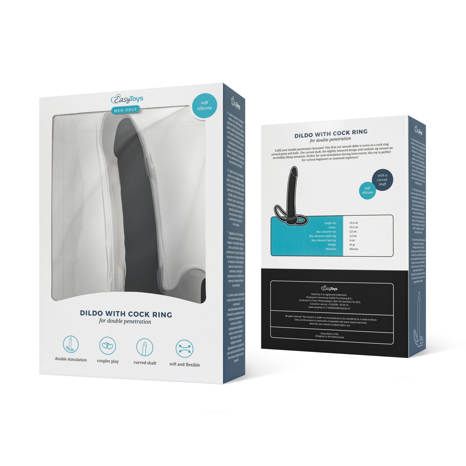 Easytoys Fetish Collection - Cockring with Dildo Zwart (1 stuk) - image 7