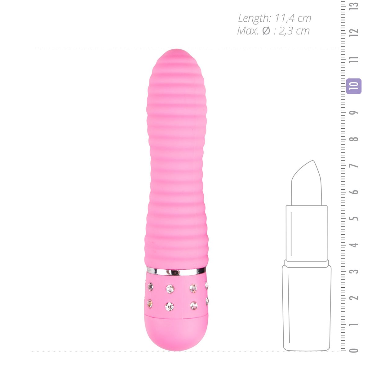 Easytoys Mini Vibe Collection - Love Diamond Vibrator Ribbed Roze (1 stuk) - image 3