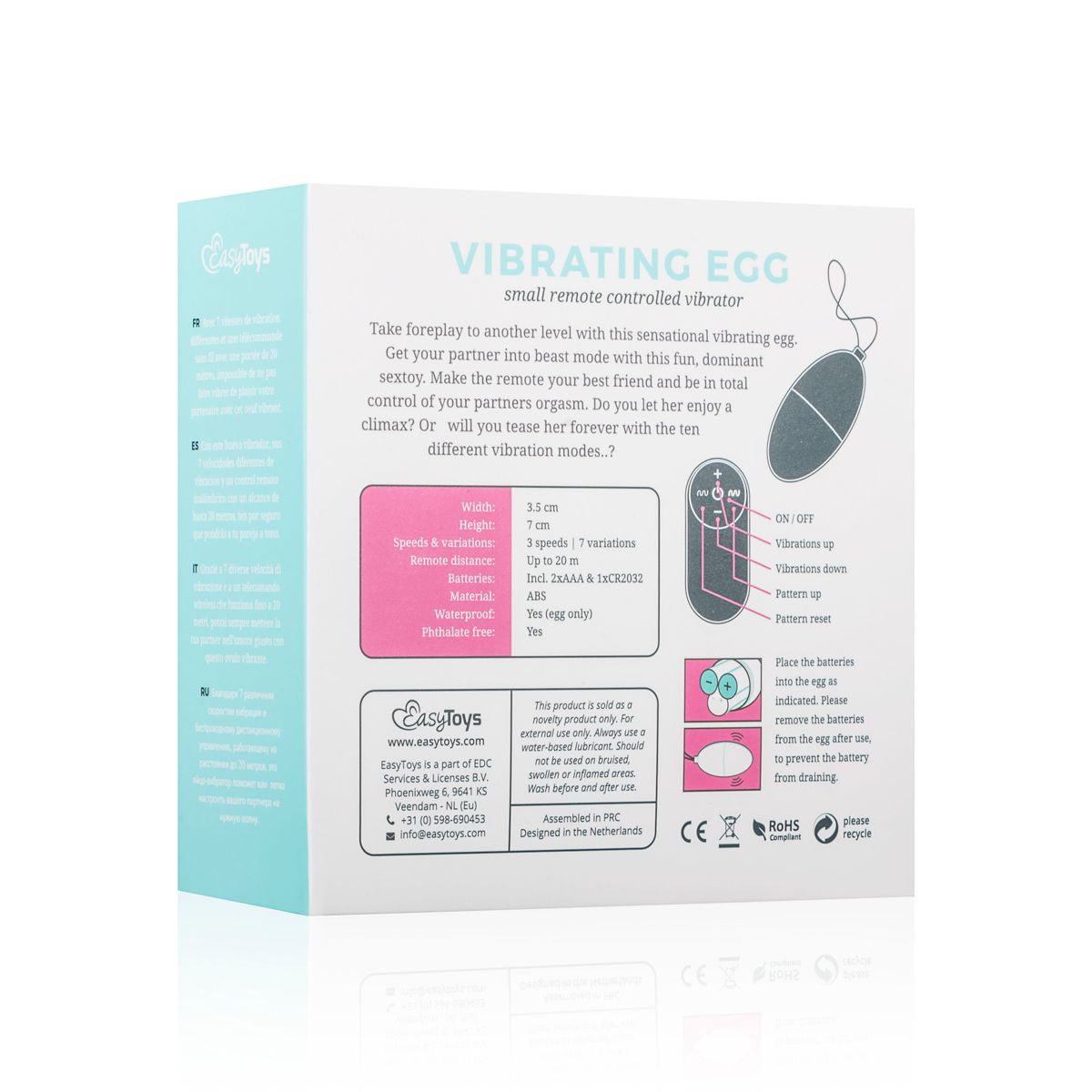 Easytoys Mini Vibe Collection - Remote Control Vibrating Egg Roze (1 stuk) - image 6