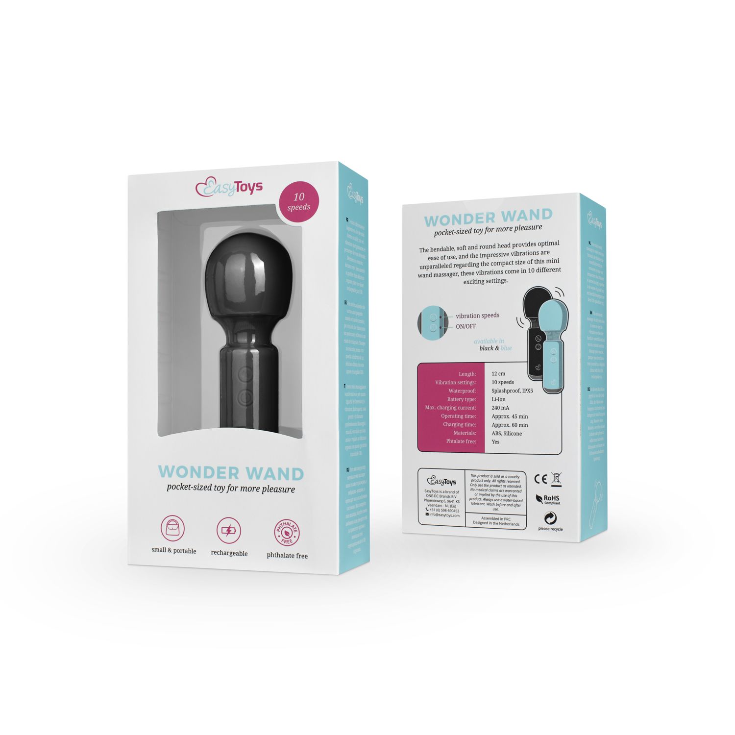 Easytoys Mini Vibe Collection - Mini Vibe Wand Vibrator Zwart (1 stuk)