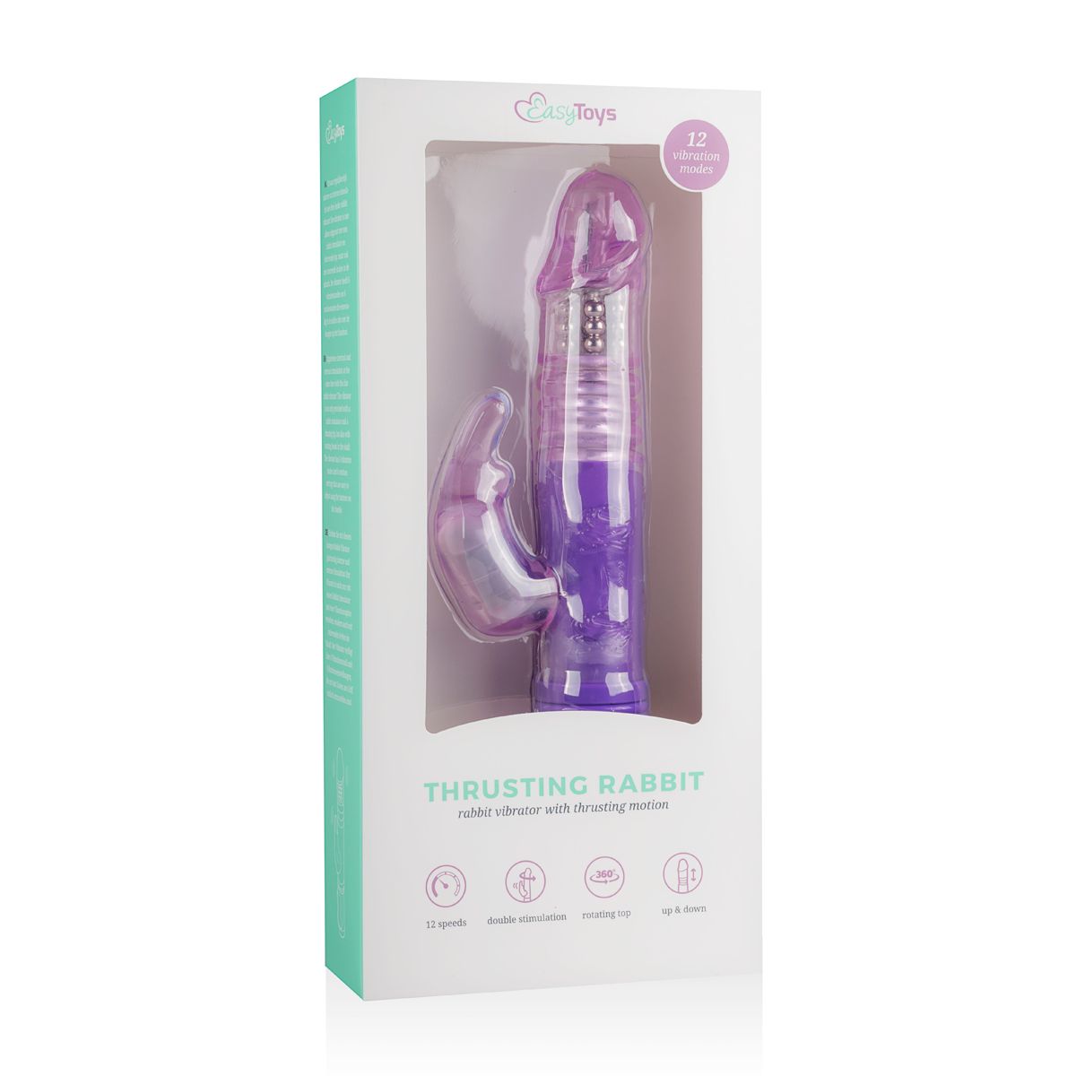 Easytoys Vibe Collection - EasyToys Thrusting Rabbit Vibrator Paars (1 stuk) - image 7