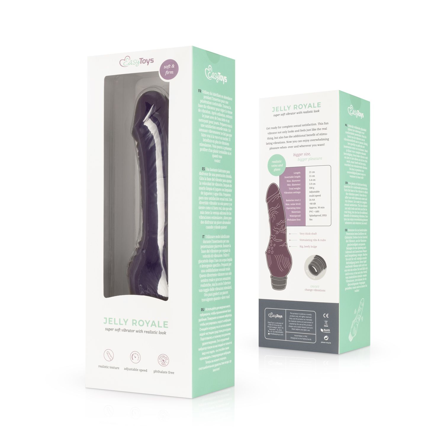 Easytoys Vibe Collection - Jelly Royale Realistic Vibrator Paars (1 stuk)