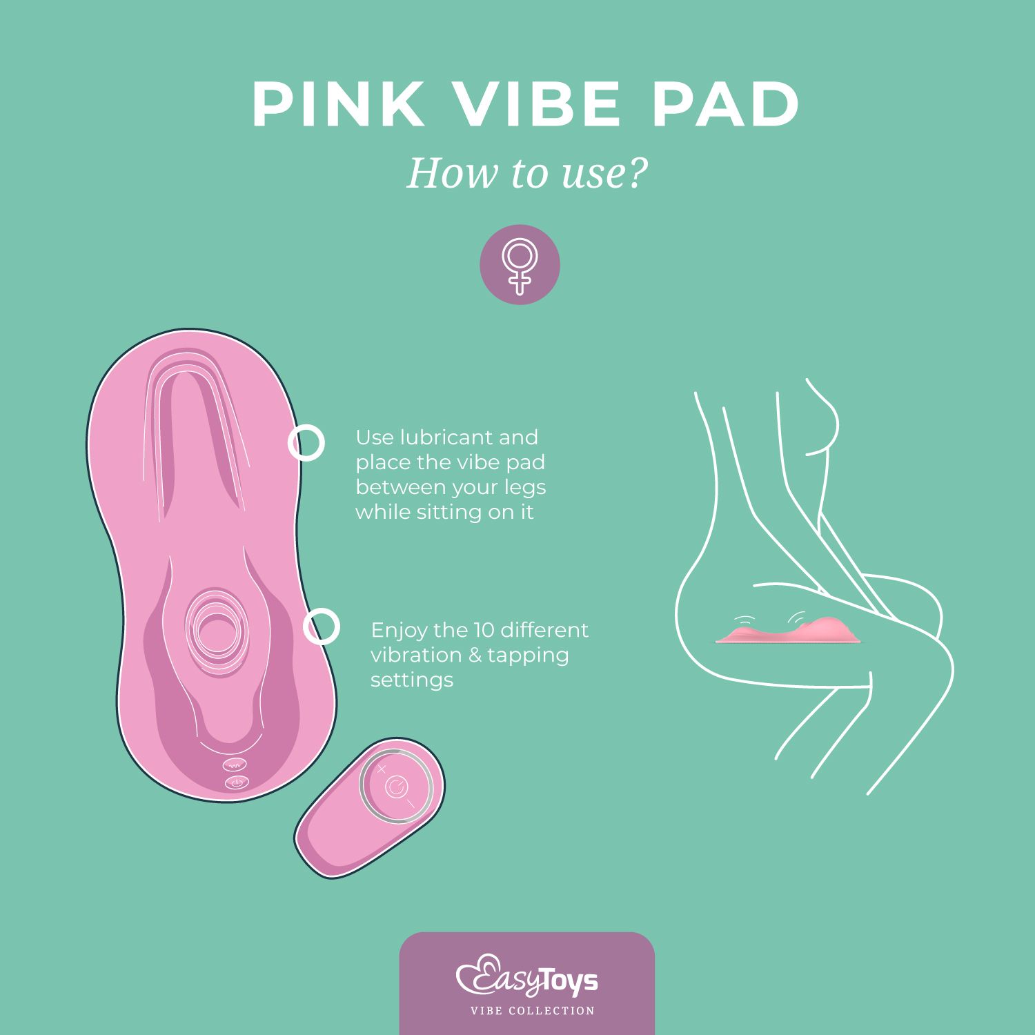 Easytoys Vibe Collection - Vibe Pad Tapping and Vibrating Roze (1 stuk)