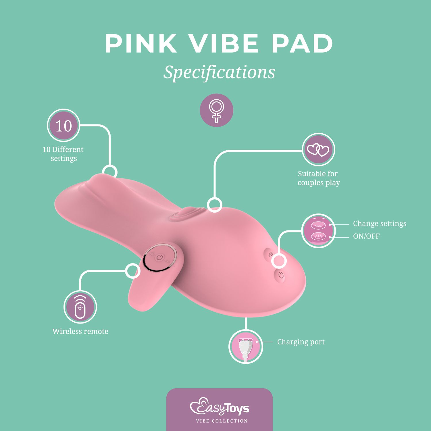 Easytoys Vibe Collection - Vibe Pad Tapping and Vibrating Roze (1 stuk) - image 3