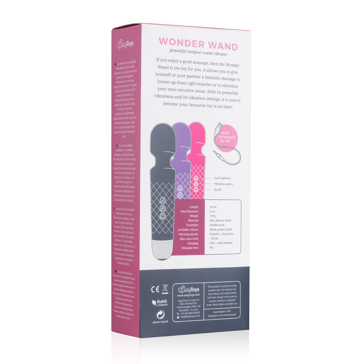 Easytoys Wand Collection - Mini Wand Vibrator Roze (1 stuk) - image 6
