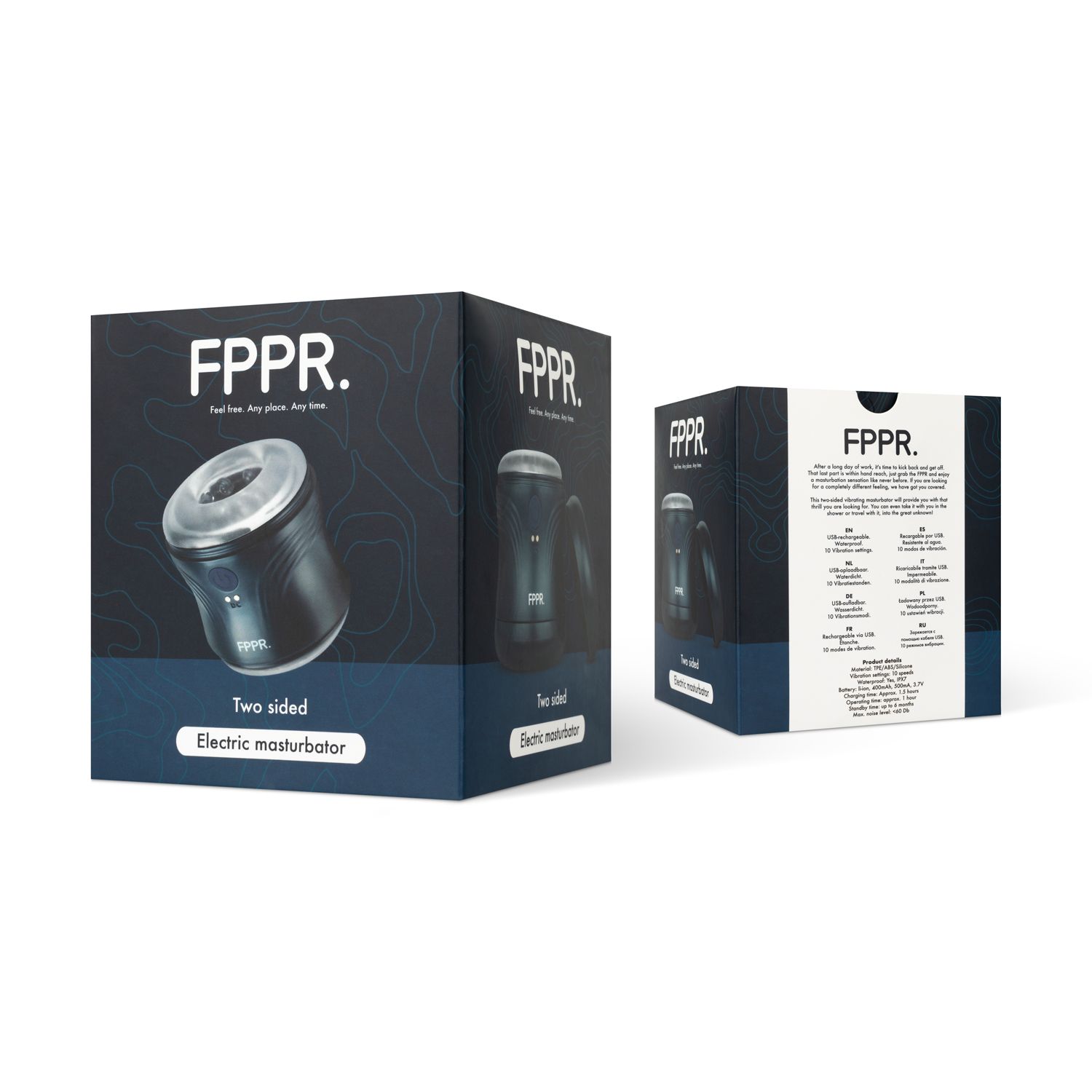 FPPR. - 2 Sided Vibrating Masturbator Blauw (1 stuk)