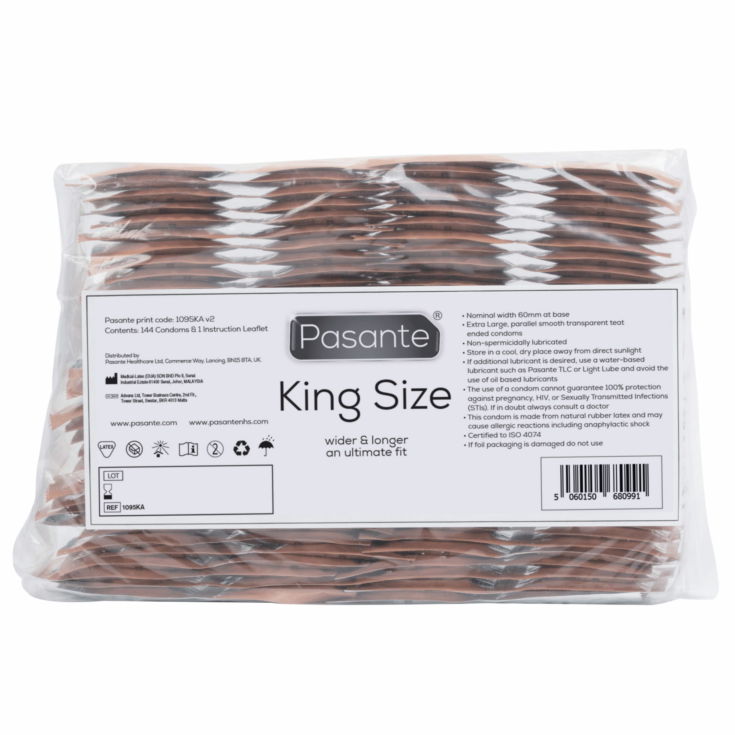 Pasante - King Size Condoms Transparant (144 stuks)