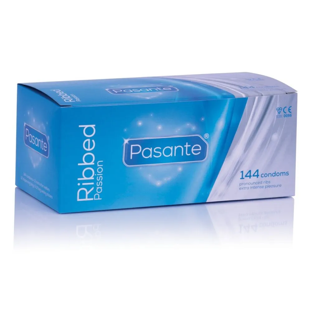 Pasante - Ribbed Condoms Transparant (144 stuks)