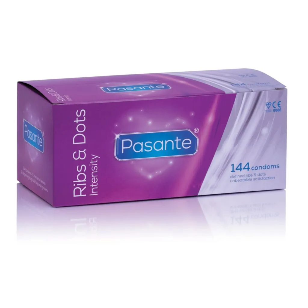 Pasante - Ribs & Dots Intensity Condoms Transparant (144 stuks)