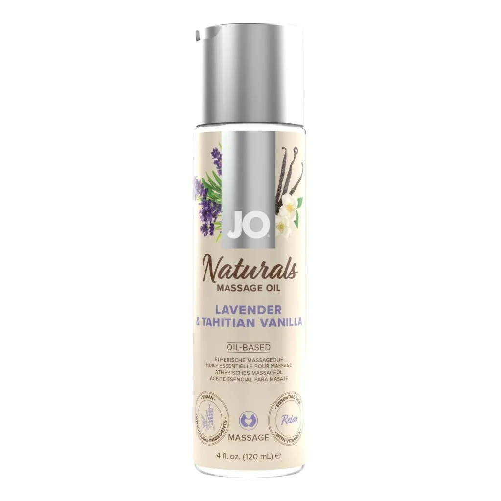 System JO - Naturals Massage Oil Lavender & Tahitian Vanilla Transparant (120 ml)