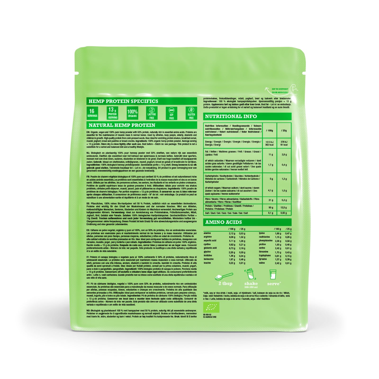 Purasana Plant Protein Hennep Natuurlijk Bio (400 gr)