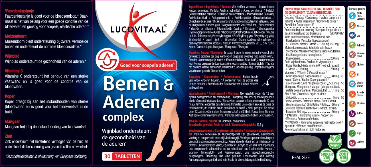 Lucovitaal Benen & Aderen complex (30 tabletten)