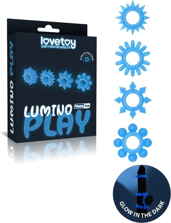 Lovetoy Lumino  Play Cock Ring Set Van 4 Glow In The Dark (1 set)