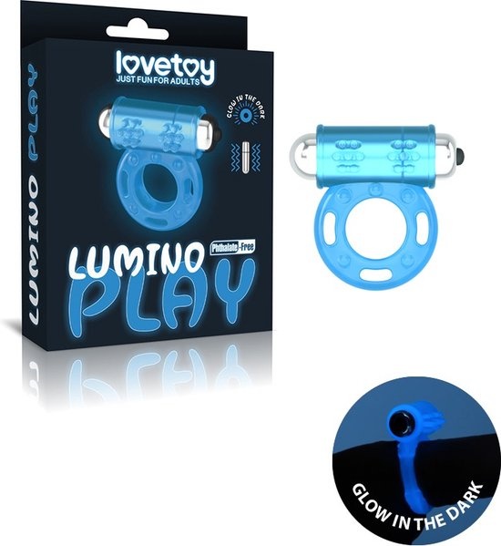 Lovetoy Lumino  Play Cock Ring Vibrator Glow In The Dark (1 stuk)