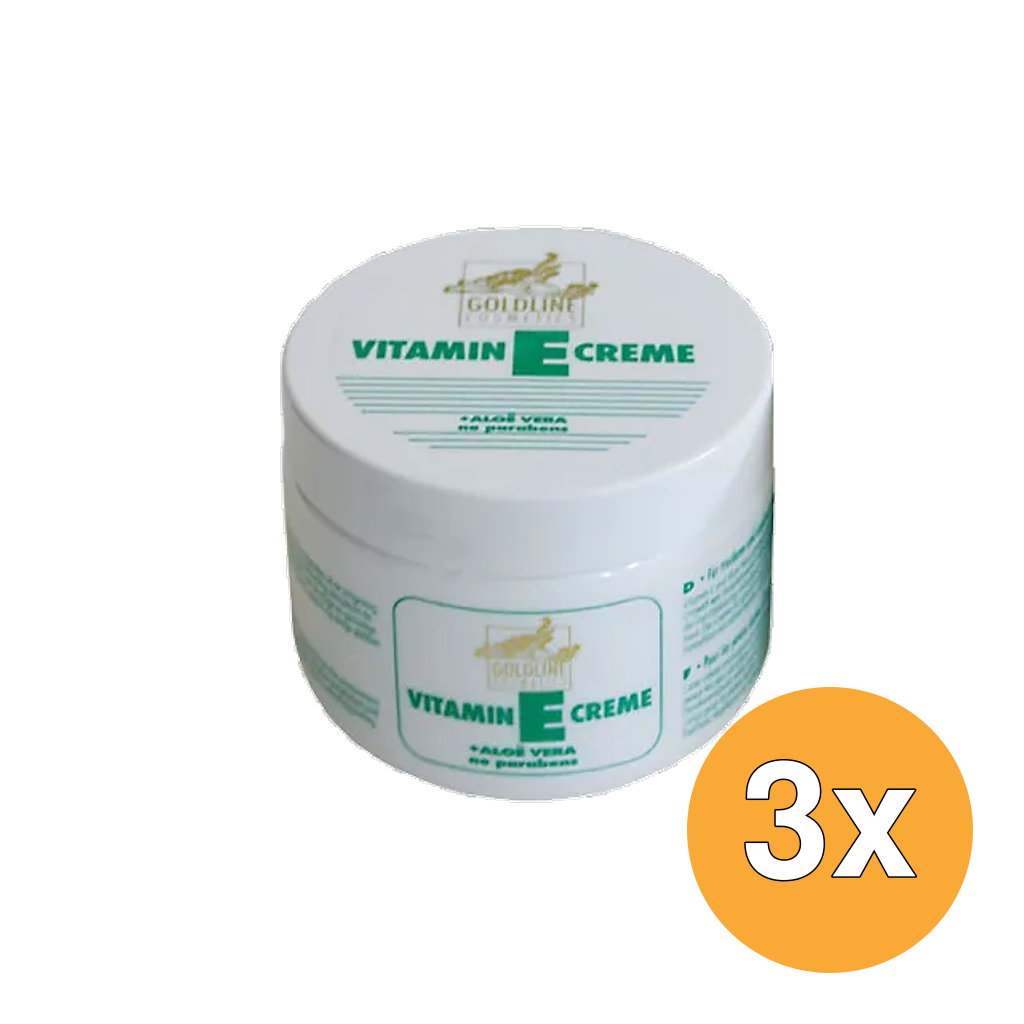 3x Goldline Vitamine E Creme Gevoelige Huidgroen (250 ml)