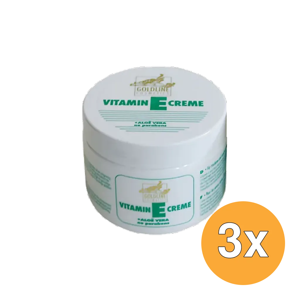 3x Goldline Vitamine E Creme Gevoelige Huidgroen (250 ml)