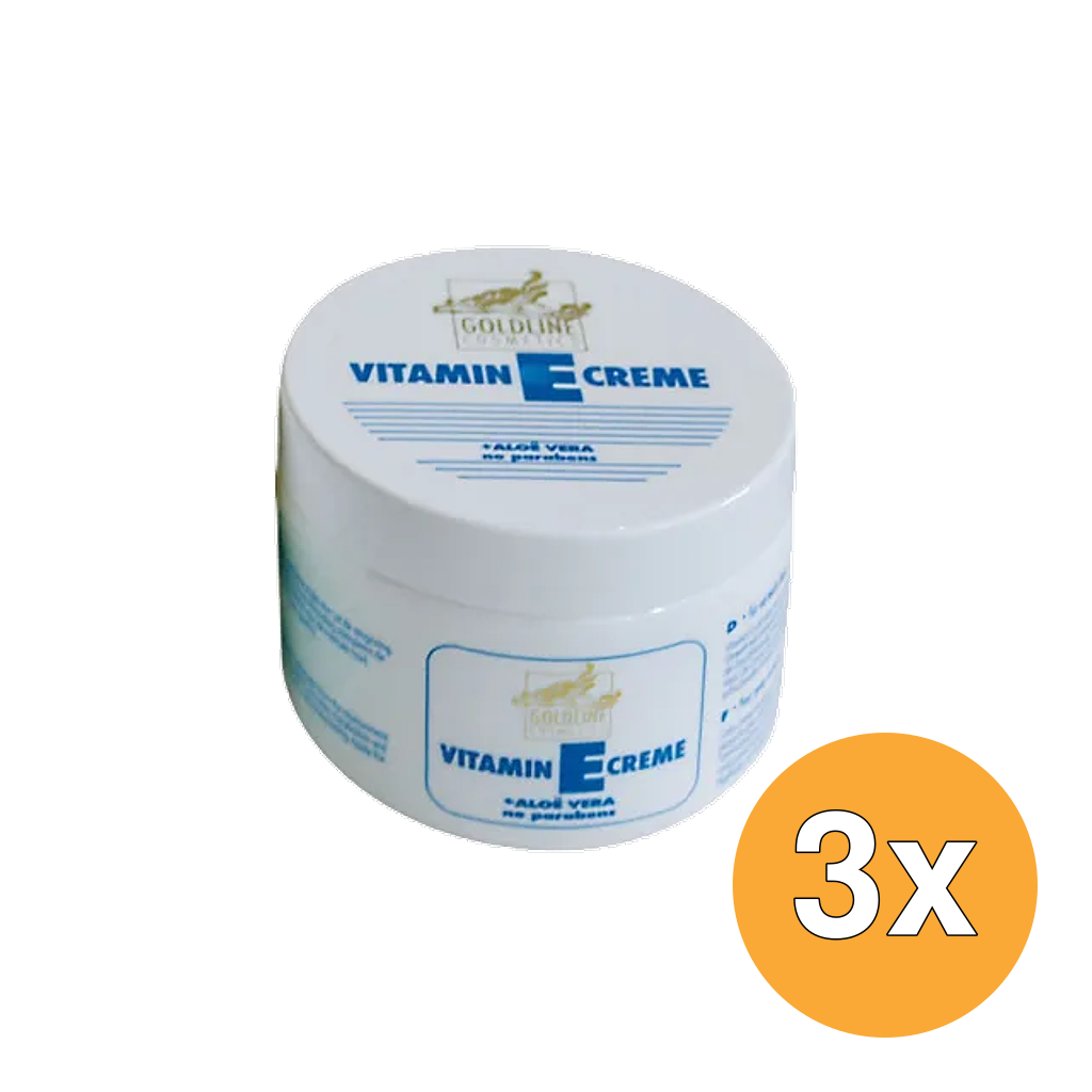 3x Goldline Vitamine E Creme Normale Huid Blauw (250 ml)