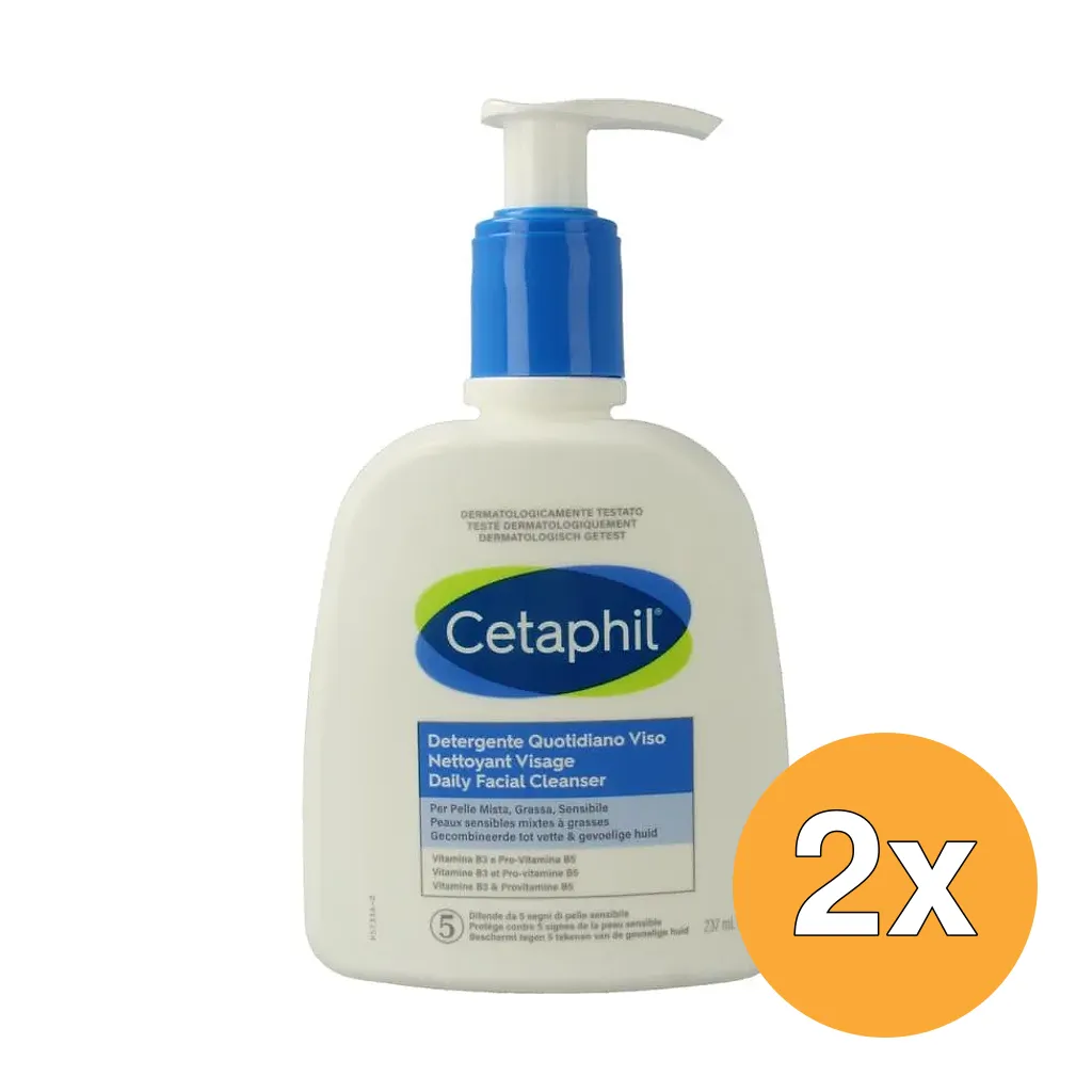 2x Cetaphil Daily Facial Cleanser (237 ml)