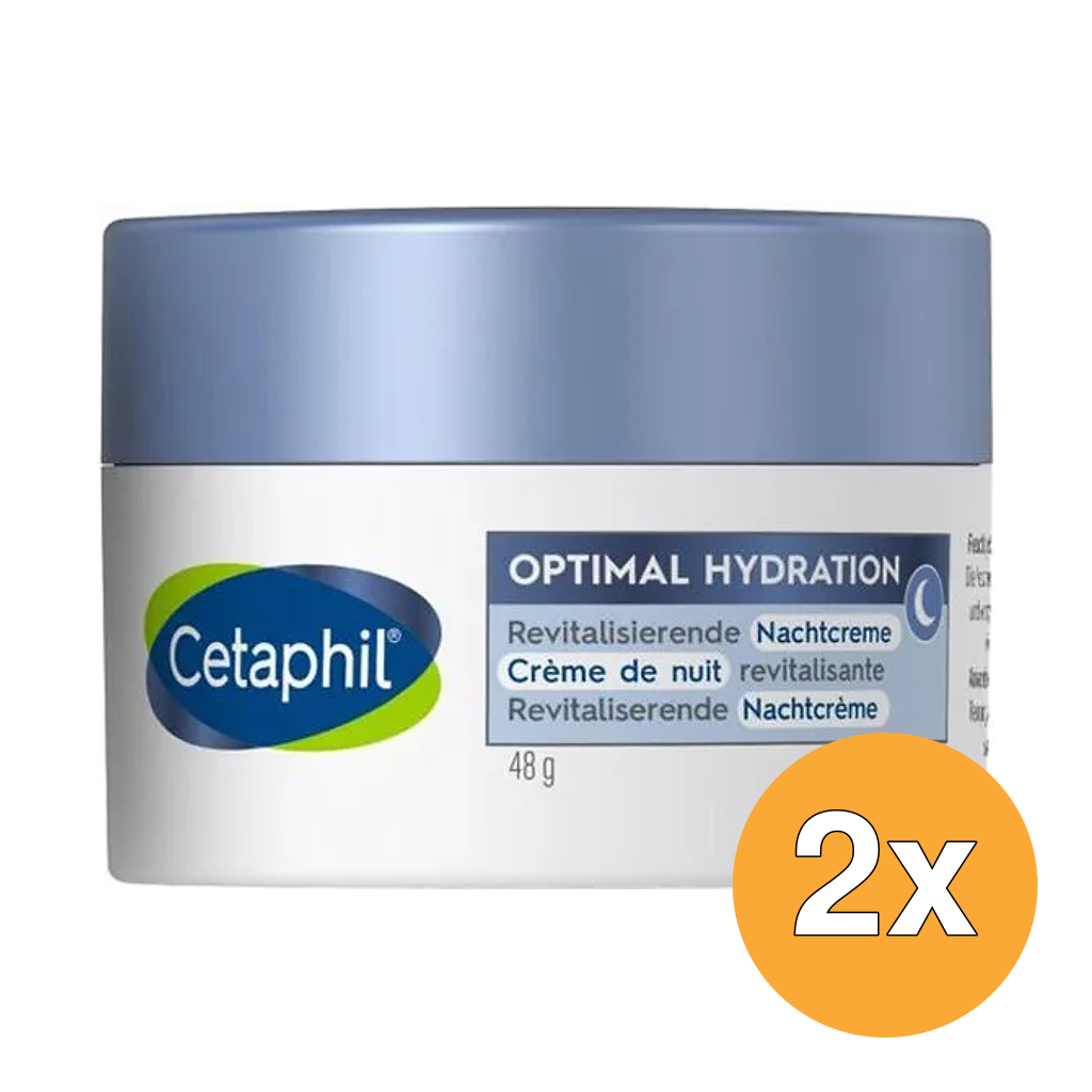 2x Cetaphil Nachtcreme Optimal Hydration Herstellend (48 gr)