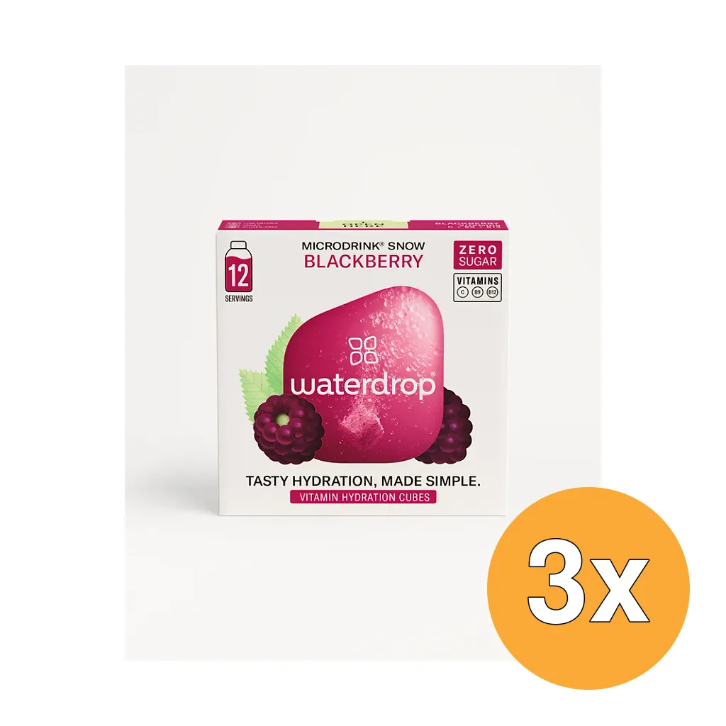3x Waterdrop Microdrink Snow Bruistablet Braam (12 stuks)