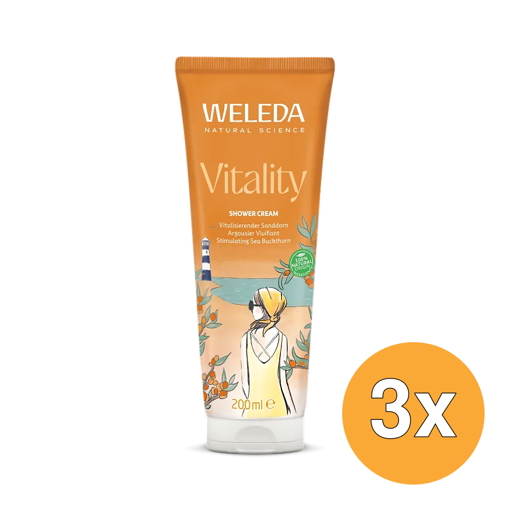 3x WELEDA Duindoorn vitaliserende douchecreme (200 ml)