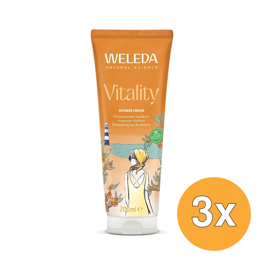 3x WELEDA Duindoorn vitaliserende douchecreme (200 ml)