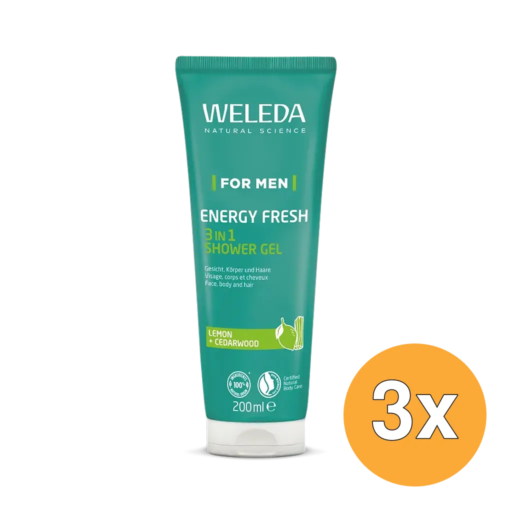 3x WELEDA Men energy fresh douchegel 2 in 1 (200 ml)