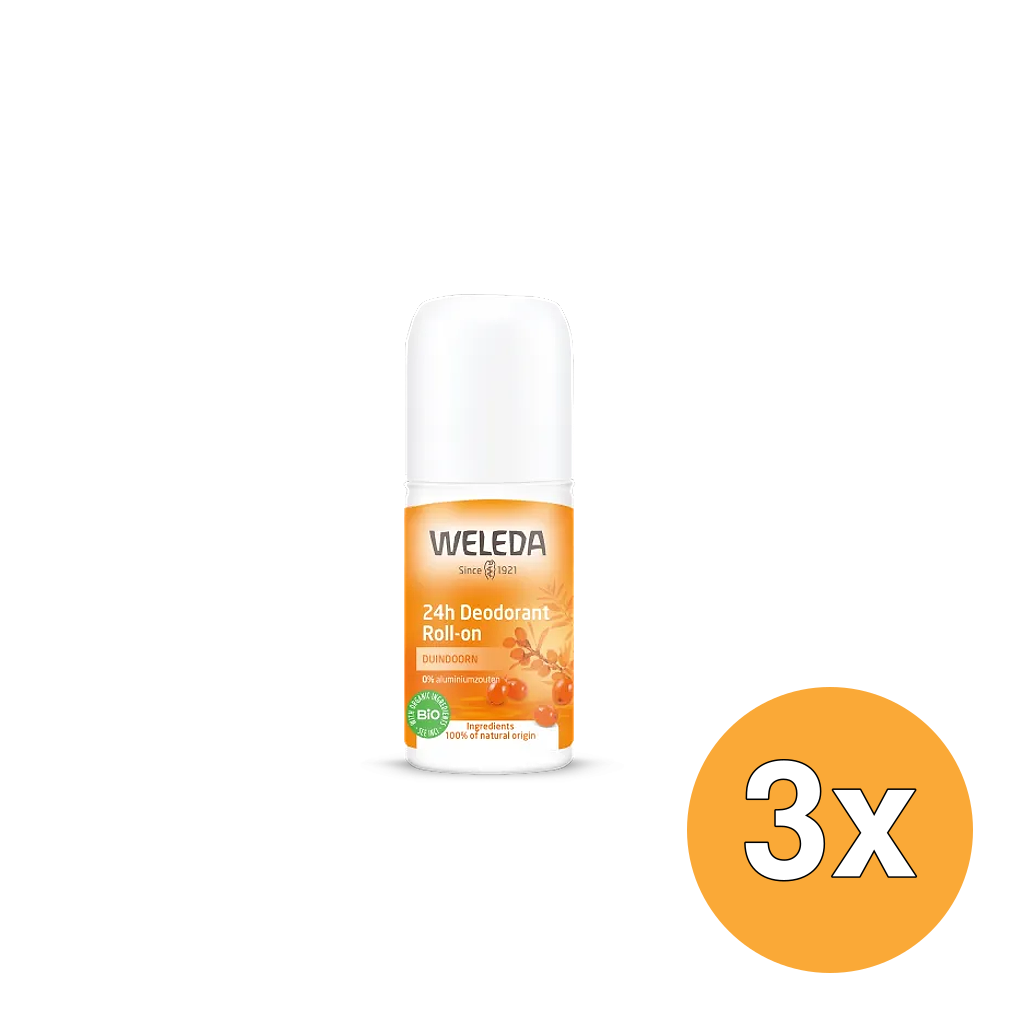 3x WELEDA Duindoorn 24h roll on deodorant (50 ml)