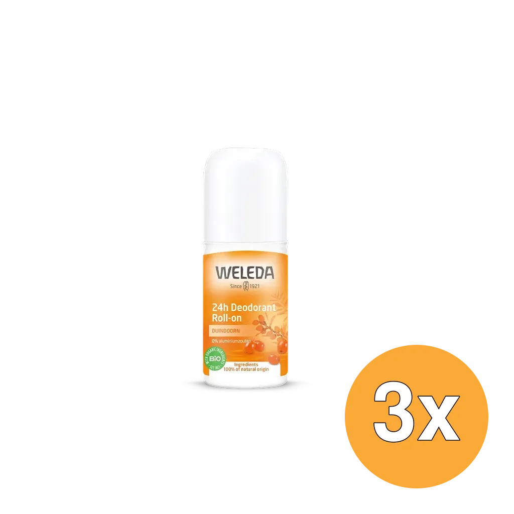 3x WELEDA Duindoorn 24h roll on deodorant (50 ml)