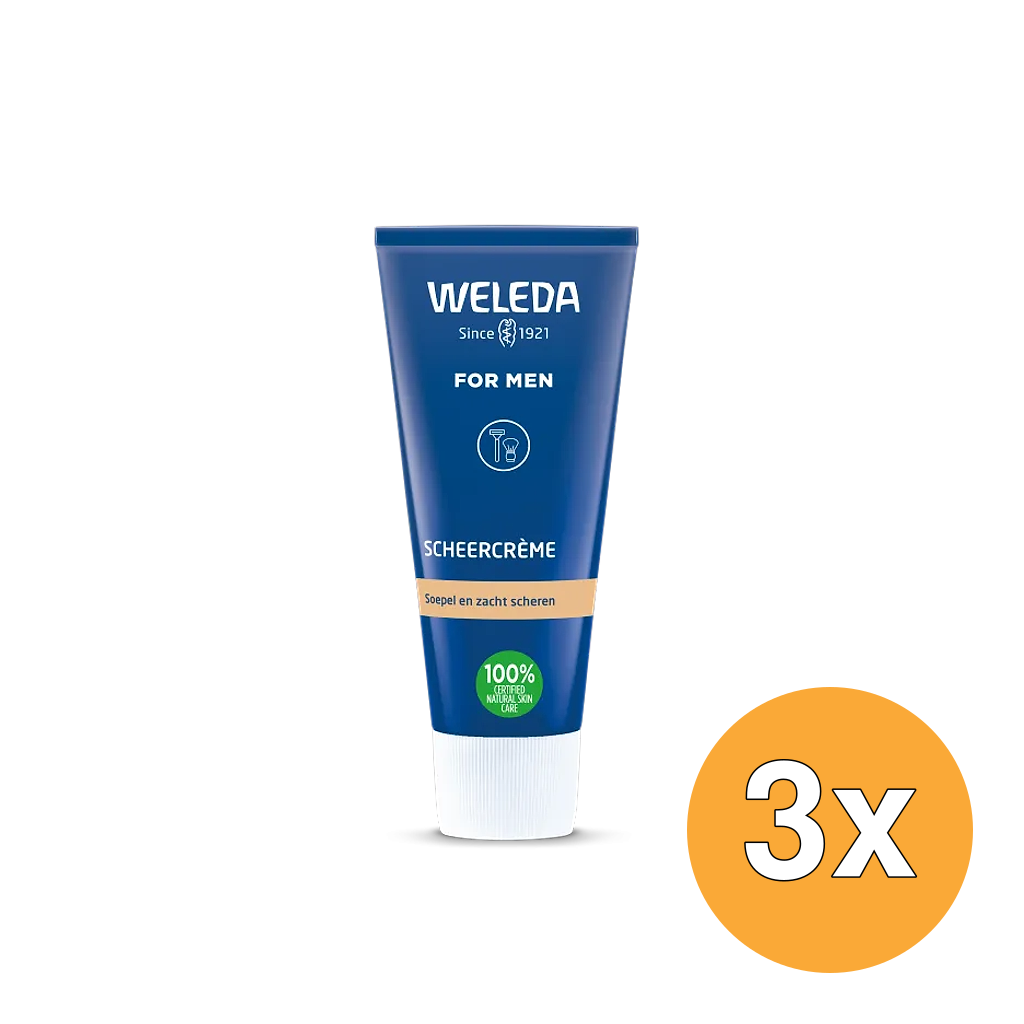 3x WELEDA Men scheercreme (75 ml)