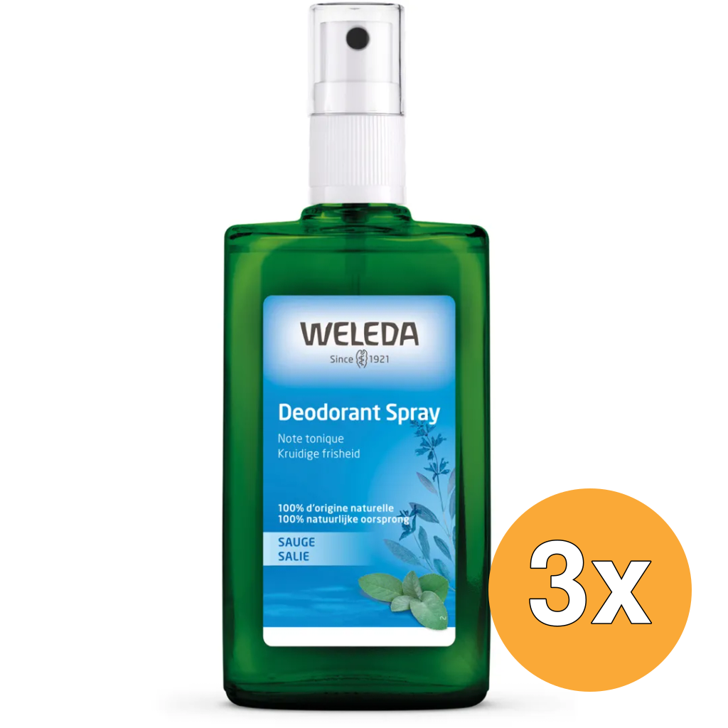 3x WELEDA Salie deodorant spray (100 ml)