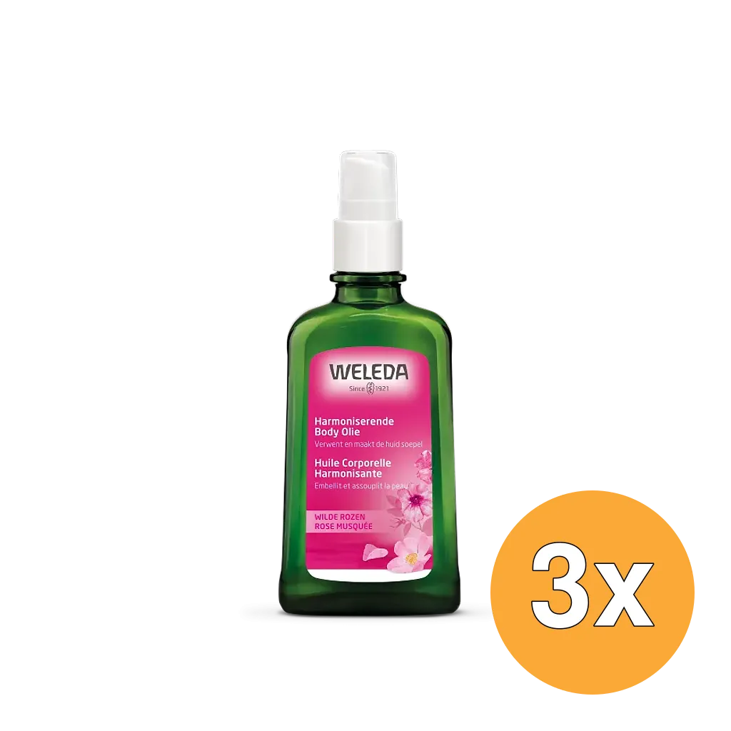 3x WELEDA Wilde rozen harmoniserende body olie (100 ml)