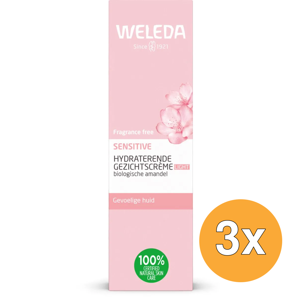 3x Weleda Sensitive Hydraterende Gezichtscreme Light (30 ml)